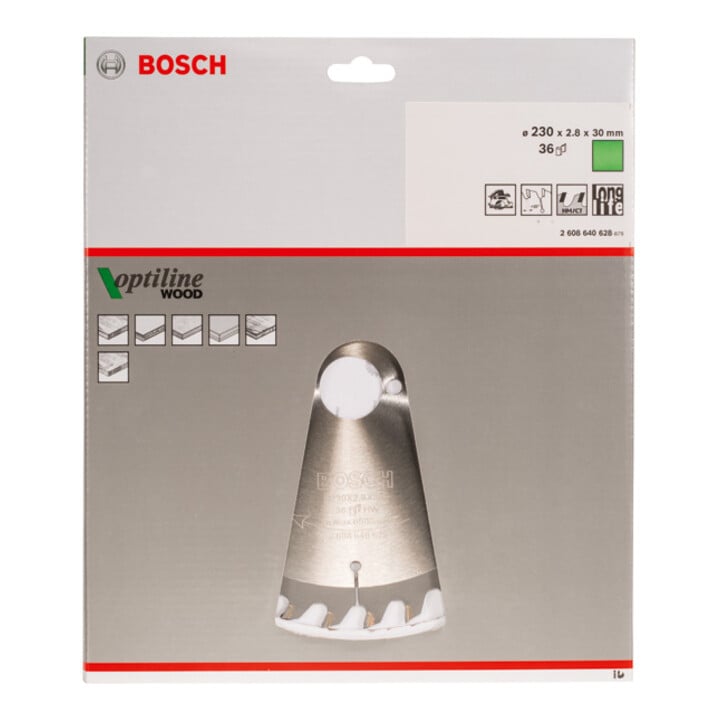 Bosch Kreissägeblatt Optiline Wood für Handkreissägen 230 x 30 x 2,8 mm 36