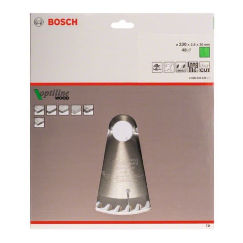 Bosch Kreissägeblatt Optiline Wood für Handkreissägen 230 x 30 x 2,8 mm 48