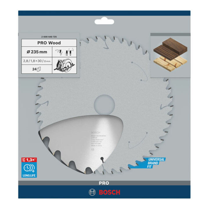 Bosch Kreissägeblatt Optiline Wood für Handkreissägen 235 x 30/25 x 2,8 mm 24