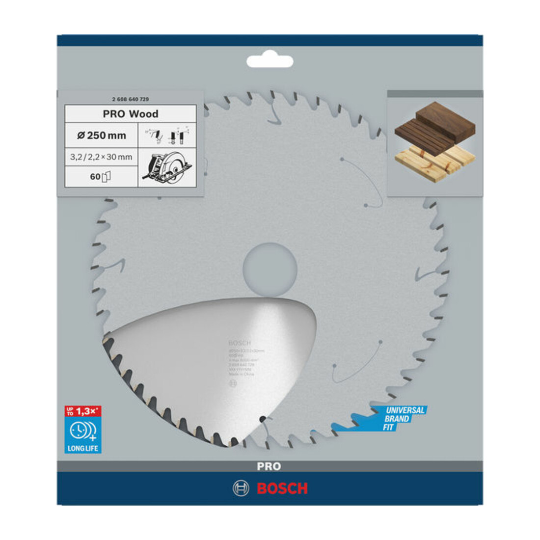 Bosch Kreissägeblatt Optiline Wood für Handkreissägen 250 x 30 x 3,2 mm 60