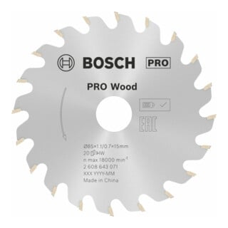 Bosch Kreissägeblatt Optiline Wood, 216 x 30 x 2,6/1,6