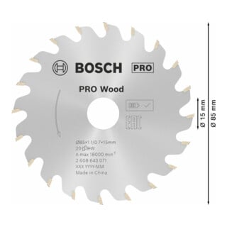 Bosch Kreissägeblatt Optiline Wood, 216 x 30 x 2,6/1,6