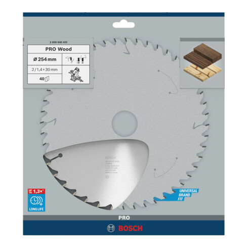 Bosch Kreissägeblatt Optiline Wood für Kapp- und Gehrungs., 254 x 30 x 2 mm 40 WZ/N