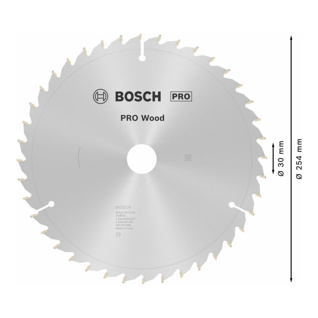 Bosch Kreissägeblatt Optiline Wood für Kapp- und Gehrungs., 254 x 30 x 2 mm 40 WZ/N