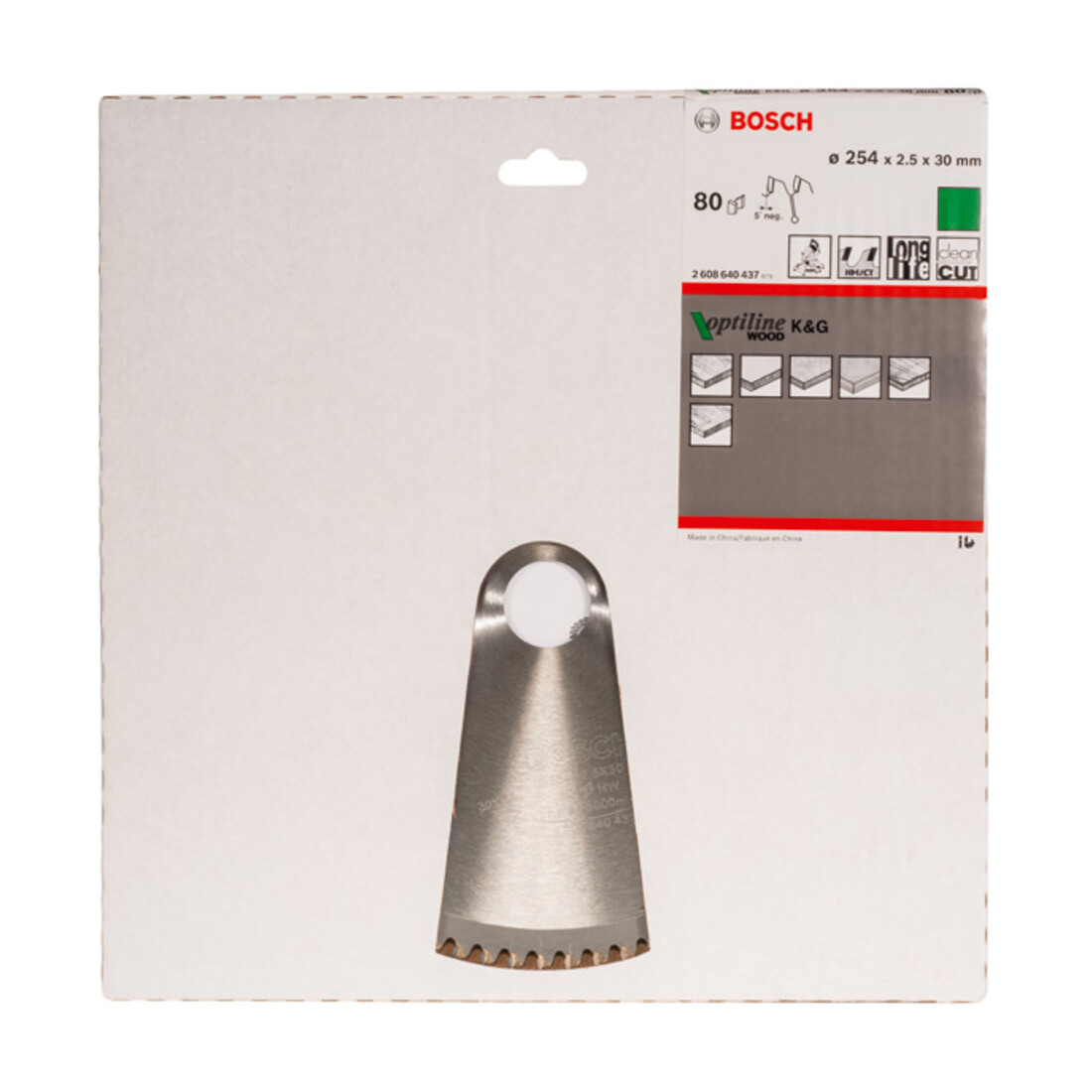 Bosch Kreissägeblatt Optiline Wood für Kapp- und Gehrungss., 254 x 30 x 2,5 80 WZ/N