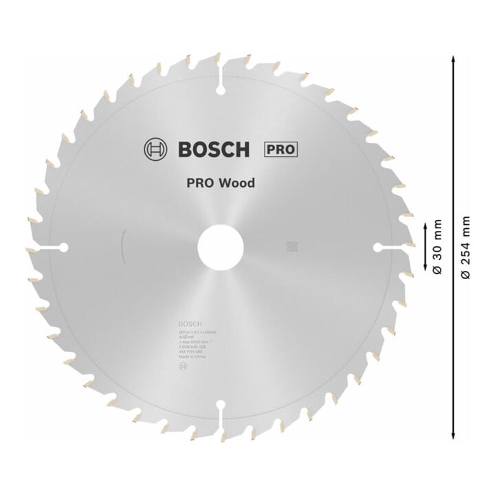 Bosch Kreissägeblatt Optiline Wood für Kapp- und Gehrungss., 254 x 30 x 2 mm 40 WZ/P