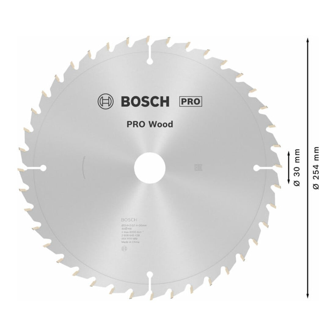 Bosch Kreissägeblatt Optiline Wood für Kapp- und Gehrungss., 254 x 30 x 2 mm 40 WZ/P