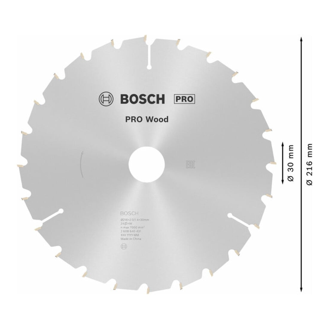 Bosch Kreissägeblatt Optiline Wood für Kapp- und Gehrungssägen 216 x 30 x 2,0 mm 24