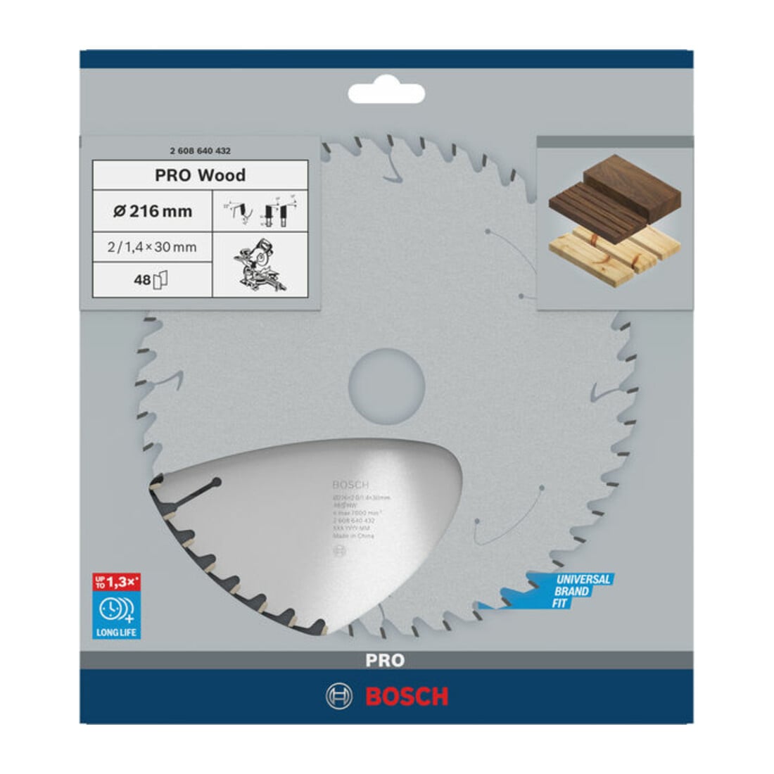 Bosch Kreissägeblatt Optiline Wood für Kapp- und Gehrungssägen 216 x 30 x 2,0 mm 48