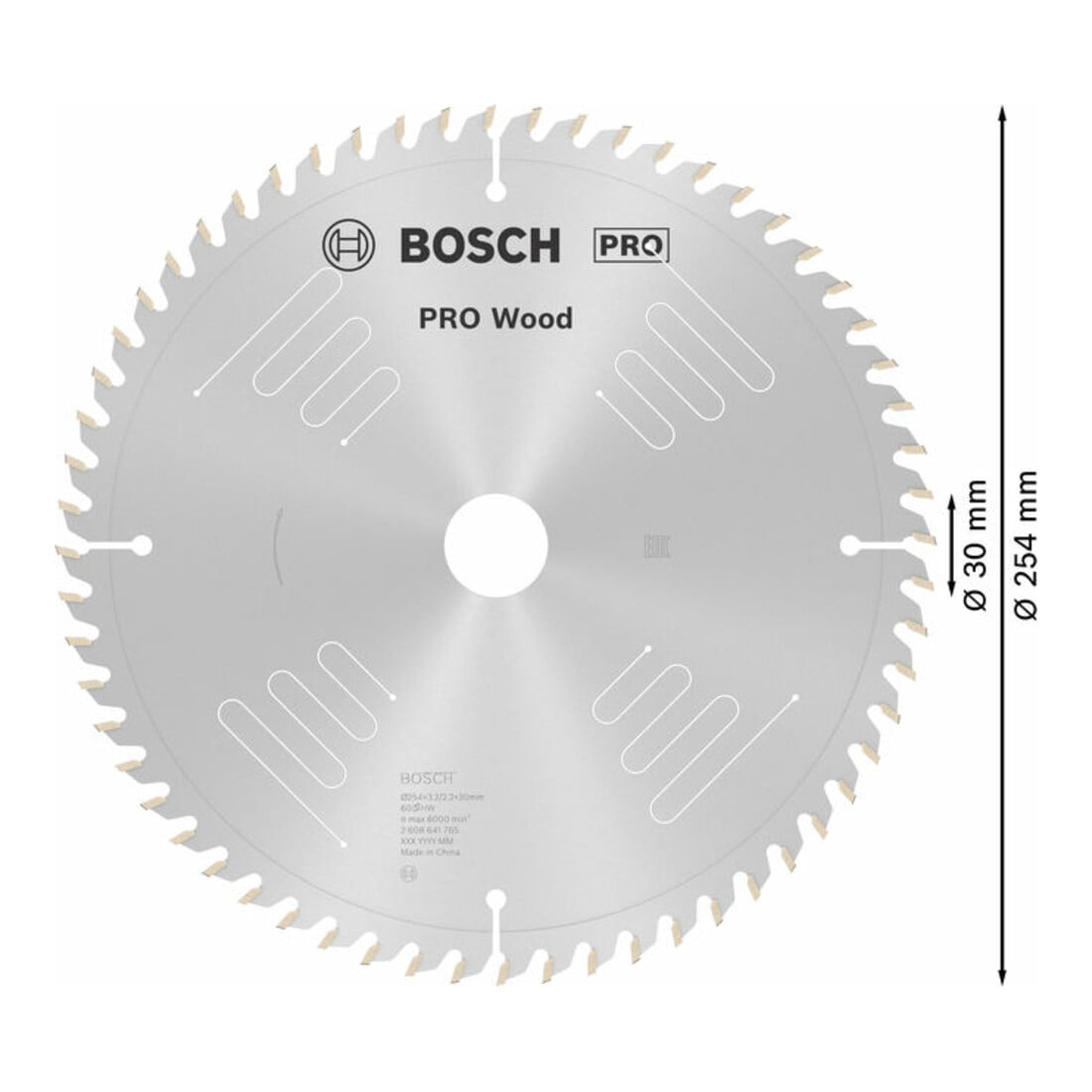 Bosch Kreissägeblatt Optiline Wood für Kapp- und Gehrungssägen 254 x 30 x 3,2 mm 60