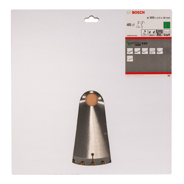 Bosch Kreissägeblatt Optiline Wood für Kapp- und Gehrungssägen 305 x 30 x 2,5 mm 40
