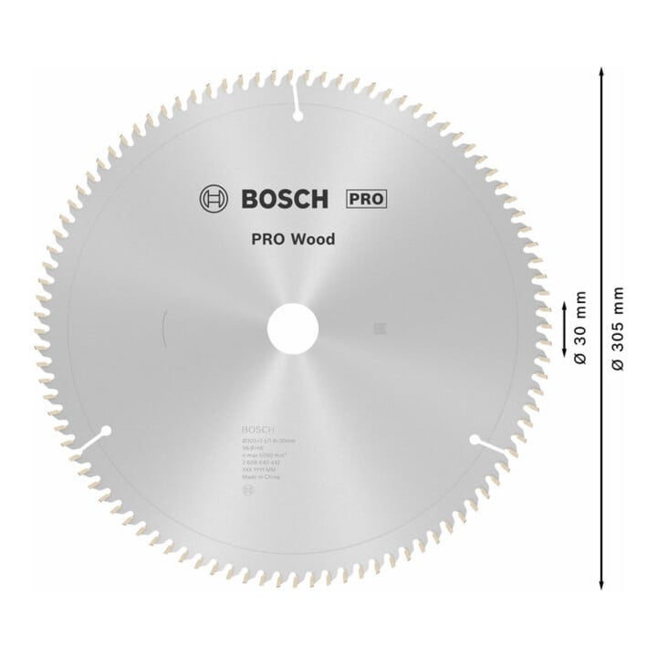 Bosch Kreissägeblatt Optiline Wood für Kapp- und Gehrungssägen 305 x 30 x 2,5 mm 96
