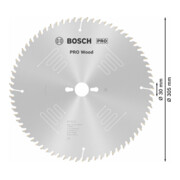 Bosch Kreissägeblatt Optiline Wood für Tischkreissägen 305 x 30 x 3,2 mm 72-4