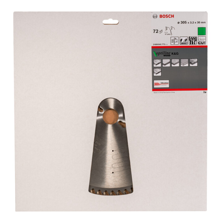 Bosch Kreissägeblatt Optiline Wood für Tischkreissägen 305 x 30 x 3,2 mm 72