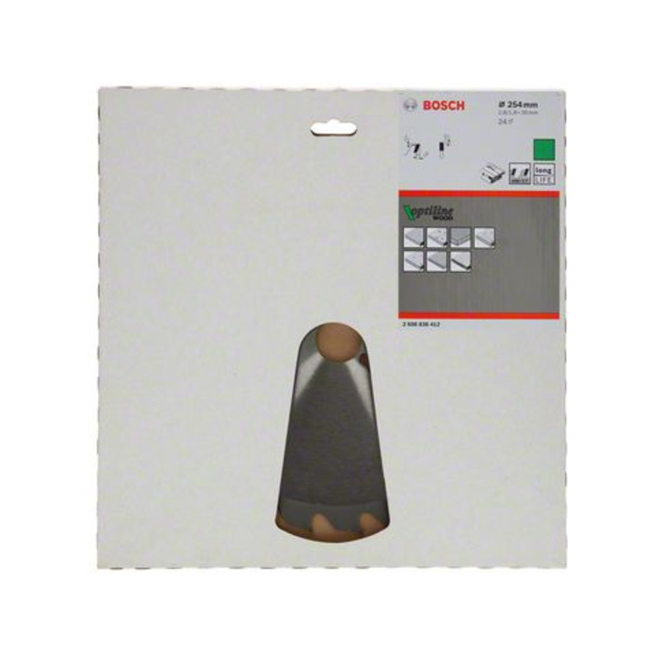Bosch Kreissägeblatt Optiline Wood Kreissägeblatt 254 x 2,6/1,6 x 30, 24 Zähne