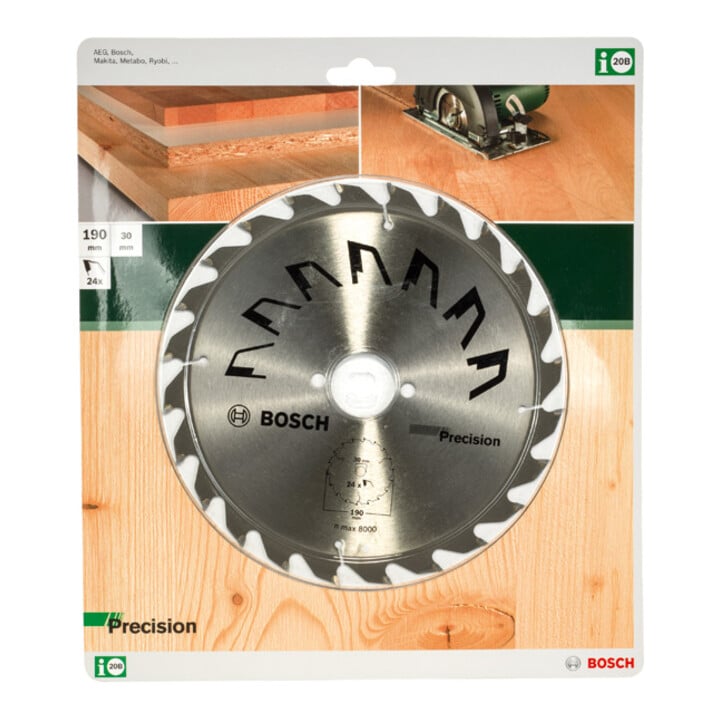 Bosch Kreissägeblatt PRECISION D= 190 mm, Bohrung= 30 mm, Z= 24