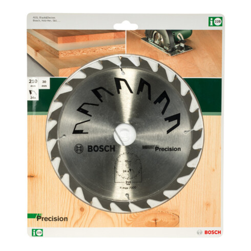 Bosch Kreissägeblatt PRECISION D= 210 mm, Bohrung= 30 mm, Z= 24