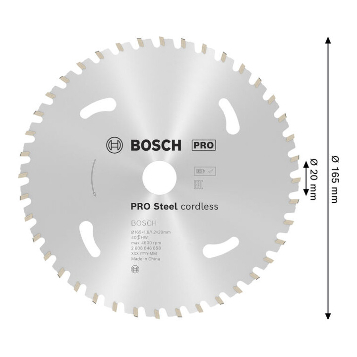 Bosch Kreissägeblatt PRO Stahl Cordless KSB,165x20mm,T40