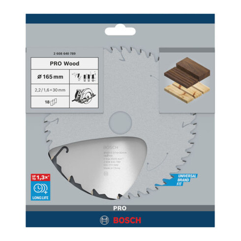 Bosch Kreissägeblatt Speedline Wood 165 x 30 x 2,2 mm 18