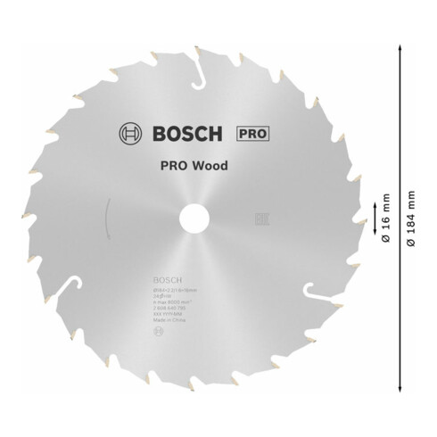 Bosch Kreissägeblatt Speedline Wood 184 x 16 x 2,2 mm 24