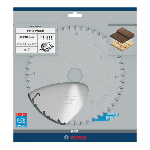 Bosch Kreissägeblatt Speedline Wood 230 x 30 x 2,4 mm 18