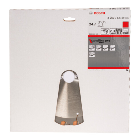 Bosch Kreissägeblatt Speedline Wood 250 x 30 x 3,2 mm 24
