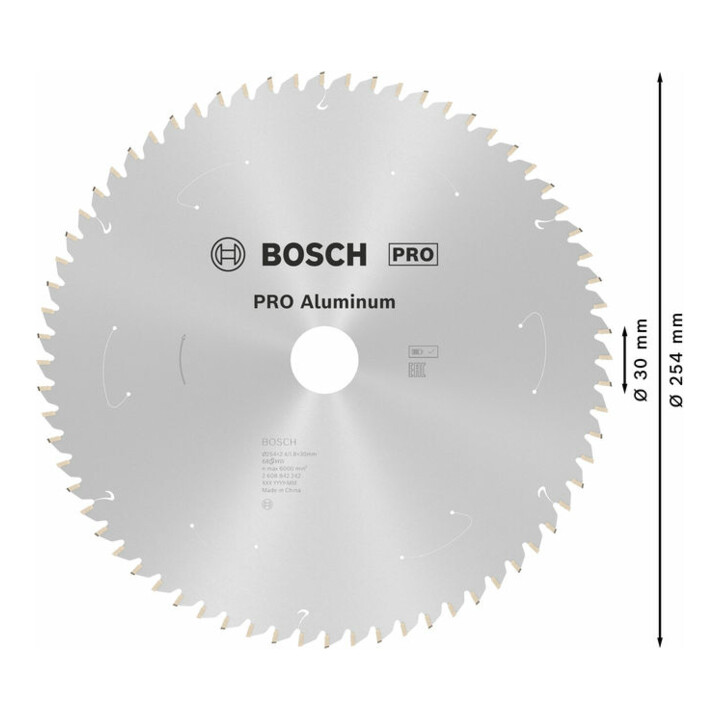 Bosch Kreissägeblatt Standard for Aluminium, 254 x 30, 68 Zähne