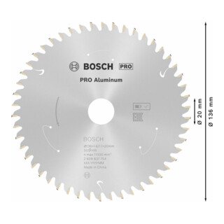 Bosch Kreissägeblatt Standard for Aluminium für Akku-Tauch- und Handkreissägen sowie Akku-Metallsägen
