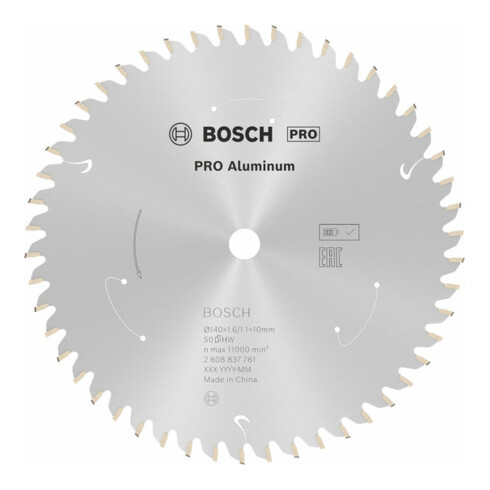 Bosch Kreissägeblatt Standard for Aluminium für Akkusägen 140x1.6/1.1x10, 50 Zähne