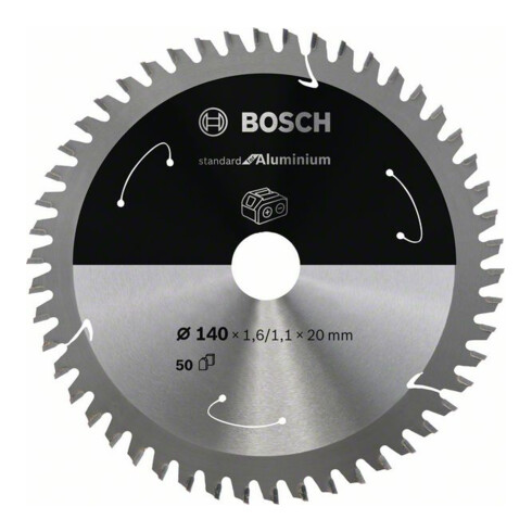 Bosch Kreissägeblatt Standard for Aluminium für Akkusägen 140x1.6/1.1x20, 50 Zähne
