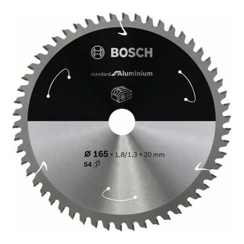Bosch Kreissägeblatt Standard for Aluminium für Akkusägen 165x1.8/1.3x20, 54 Zähne