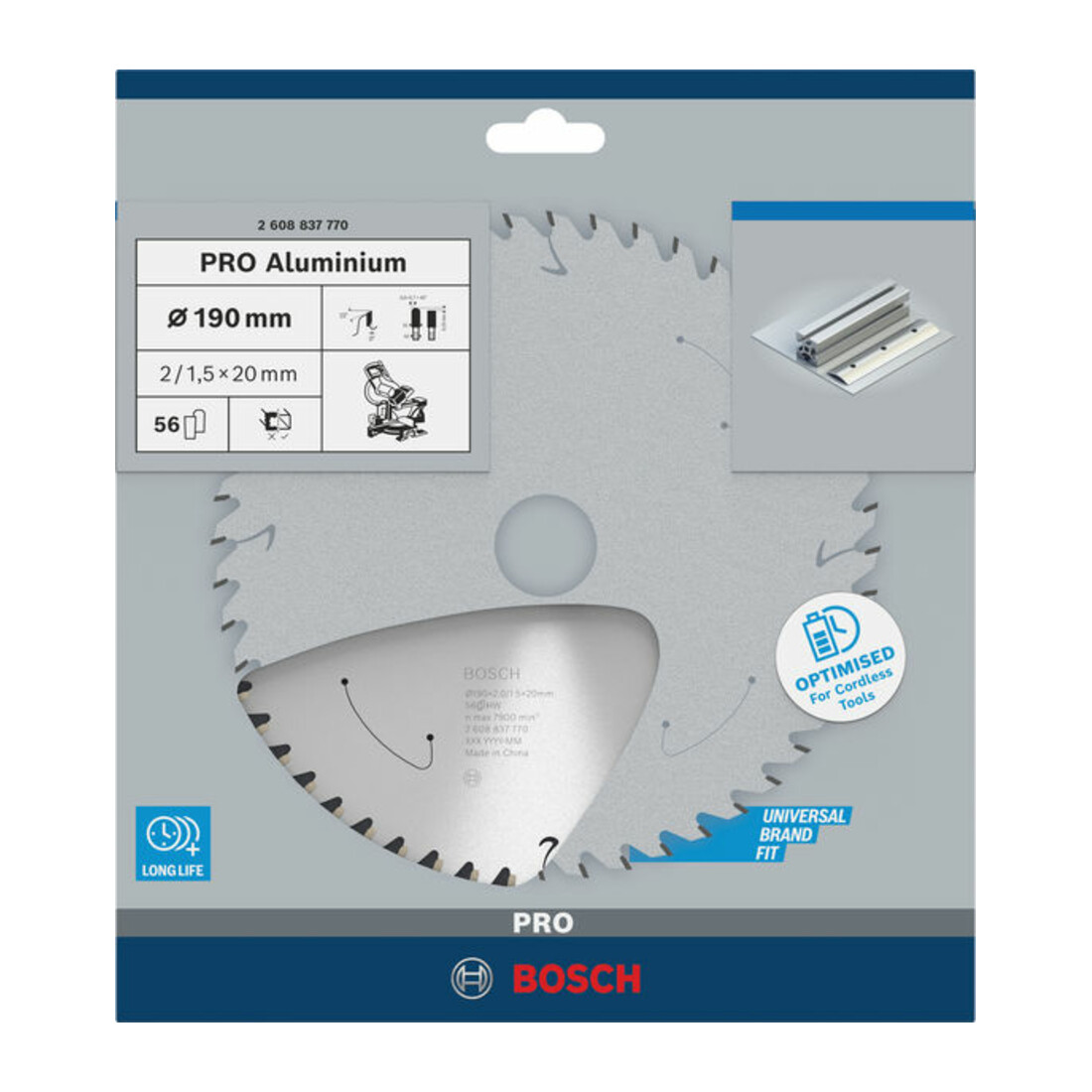 Bosch Kreissägeblatt Standard for Aluminium für Akku-Kappsägen und -Gehrungssägen