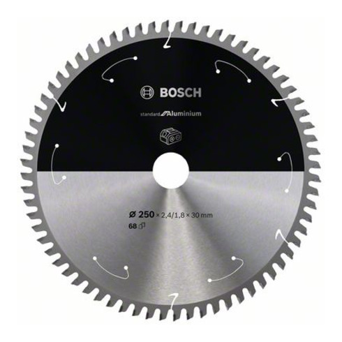 Bosch Kreissägeblatt Standard for Aluminium für Akkusägen 250x2.4/1.8x30, 68 Zähne