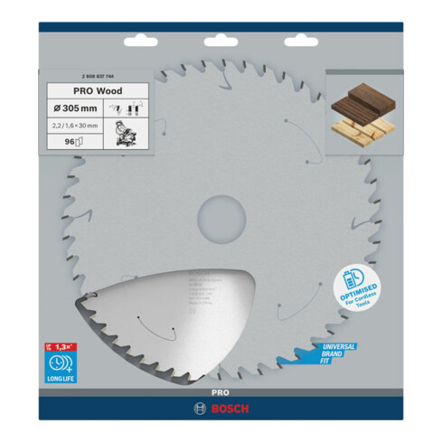 Bosch Kreissägeblatt Standard for Aluminium für Akkusägen 305x2.2/1.6x30, 96 Zähne