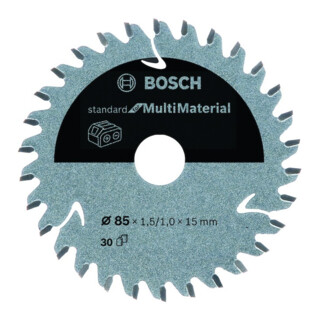Bosch Kreissägeblatt Standard for Multimaterial für Akkusägen 85 x 1,5/1 x 15 30 Zähne