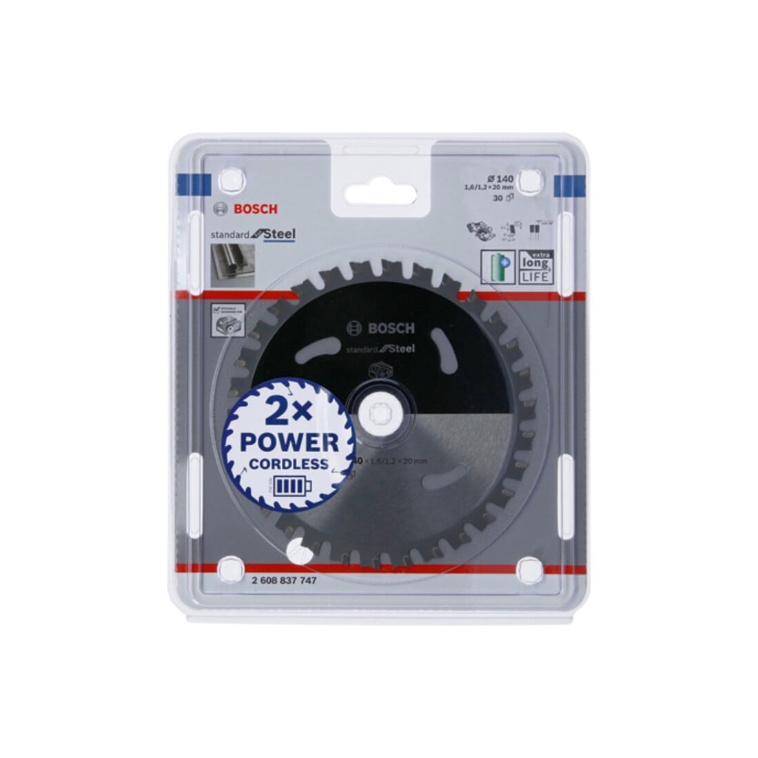 Bosch Kreissägeblatt Standard for Steel für Akkusägen 140 x 1,6/1,2 x 20 30 Zähne