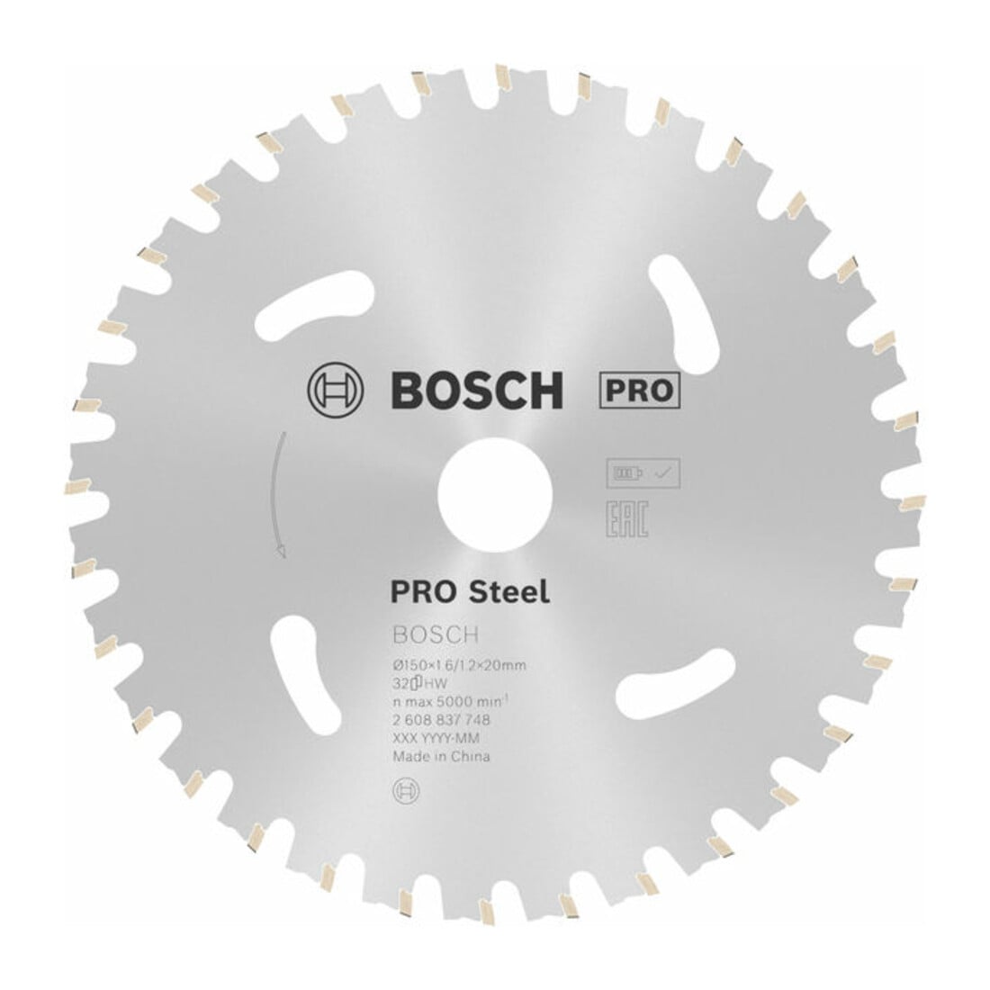 Bosch Kreissägeblatt Standard for Steel für Akkusägen 150 x 1,6/1,2 x 20 32 Zähne