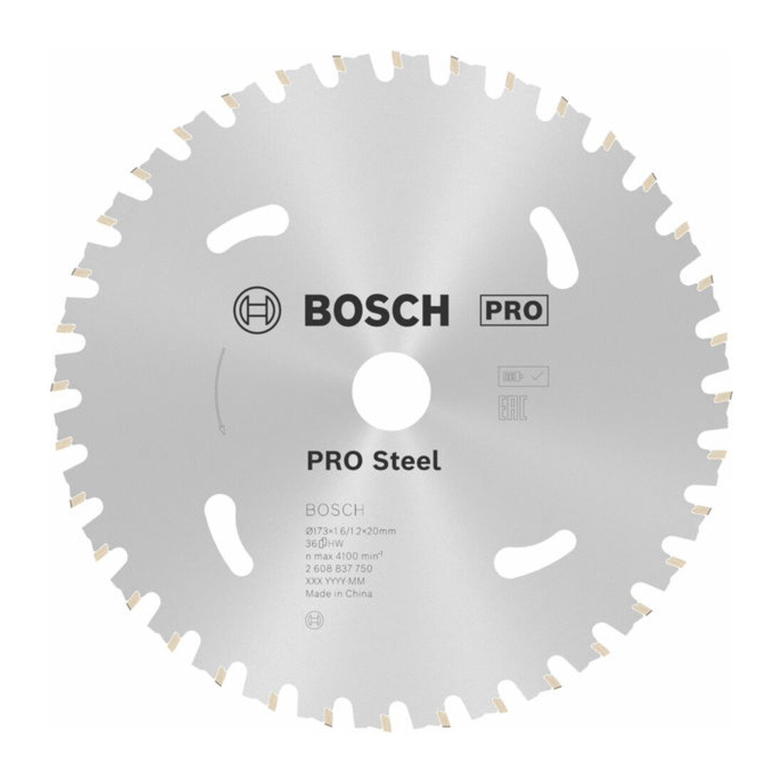 Bosch Kreissägeblatt Standard for Steel für Akkusägen 173 x 1,6/1,2 x 20 36 Zähne