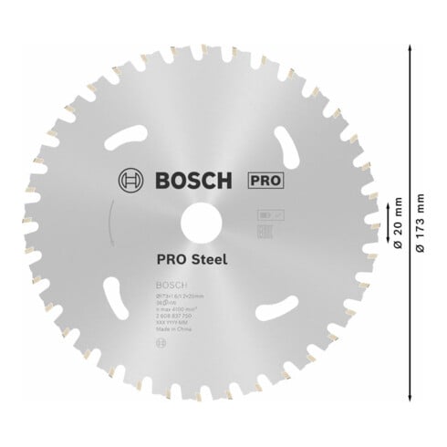 Bosch Kreissägeblatt Standard for Steel für Akkusägen 173 x 1,6/1,2 x 20 36 Zähne