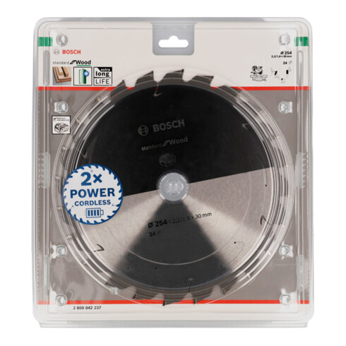 Bosch Kreissägeblatt Standard for Wood, 254 x 30, 24 Zähne