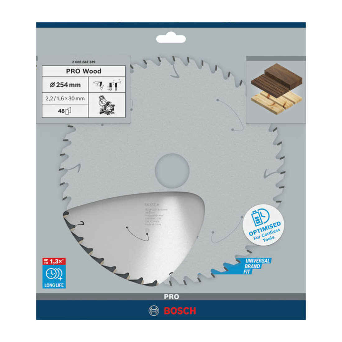 Bosch Kreissägeblatt Standard for Wood, 254 x 30, 48 Zähne