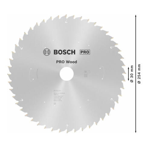 Bosch Kreissägeblatt Standard for Wood, 254 x 30, 48 Zähne