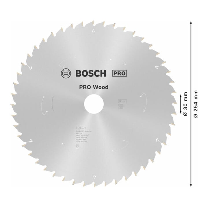 Bosch Kreissägeblatt Standard for Wood, 254 x 30, 48 Zähne