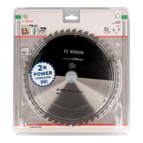 Bosch Kreissägeblatt Standard for Wood, 254 x 30, 48 Zähne