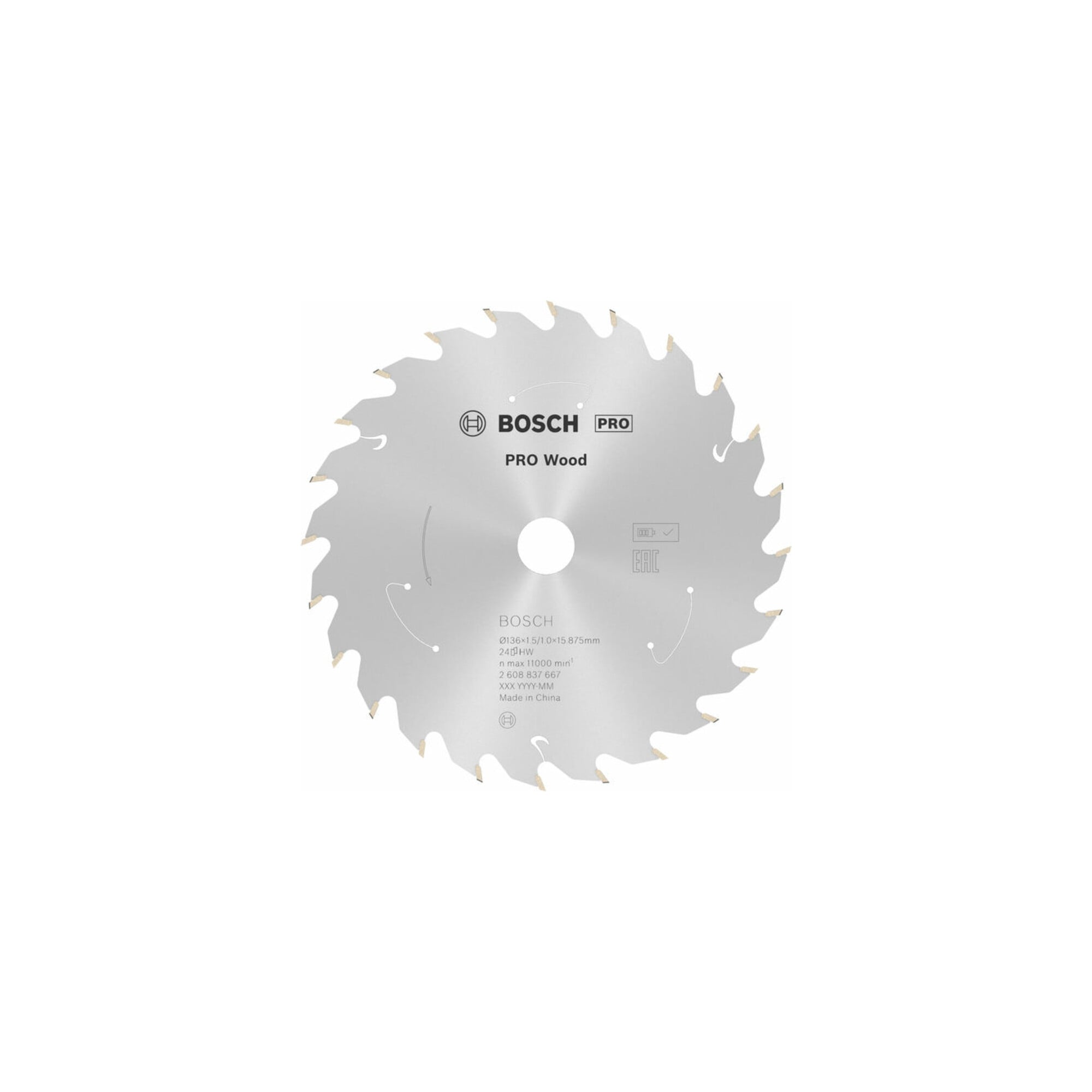 Bosch Kreissägeblatt Standard for Wood für Akkusägen 136x1.5/1x15.875 24 Zähne