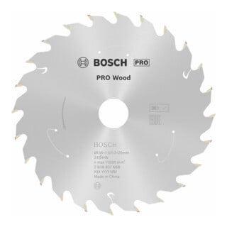 Bosch Kreissägeblatt Standard for Wood für Akkusägen 136x1.5/1x20 24 Zähne