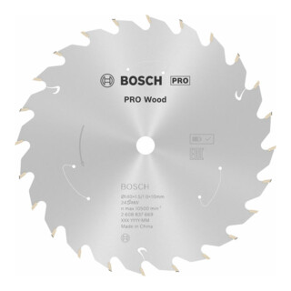 Bosch Kreissägeblatt Standard for Wood für Akkusägen 140x1.5/1x10, 24 Zähne