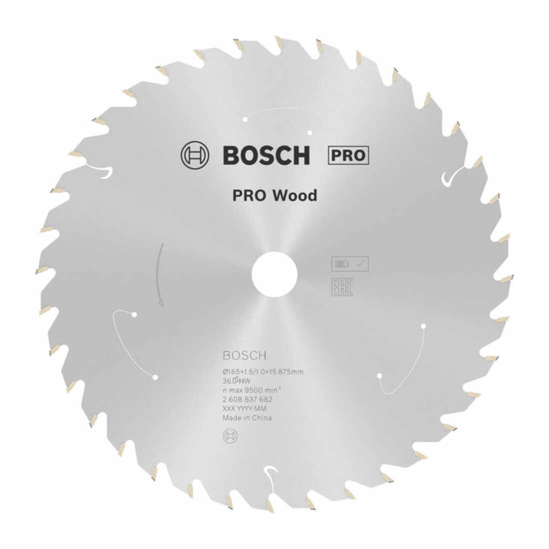 Bosch Kreissägeblatt Standard for Wood für Akkusägen 165x1.5/1x15.875, 36 Zähne