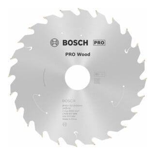 Bosch Kreissägeblatt Standard for Wood für Akkusägen 165x1.5/1x30, 24 Zähne