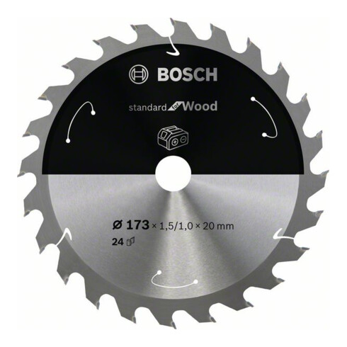 Bosch Kreissägeblatt Standard for Wood für Akkusägen 173x1.5/1x20, 24 Zähne